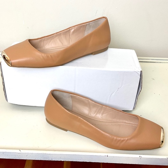 Alfani Womens Neptoon Step n Flex Cognac Faux Leather Square Toe Ballet Sz 5.5M - Picture 3 of 11